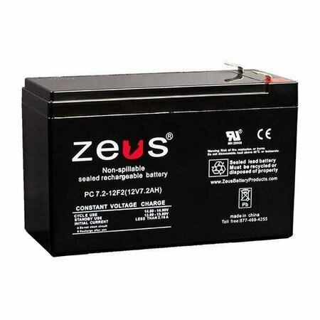 ZEUS BATTERY PRODUCTS 7.2Ah 12V F2 Sealed Lead Acid Battery PC7.2-12F2